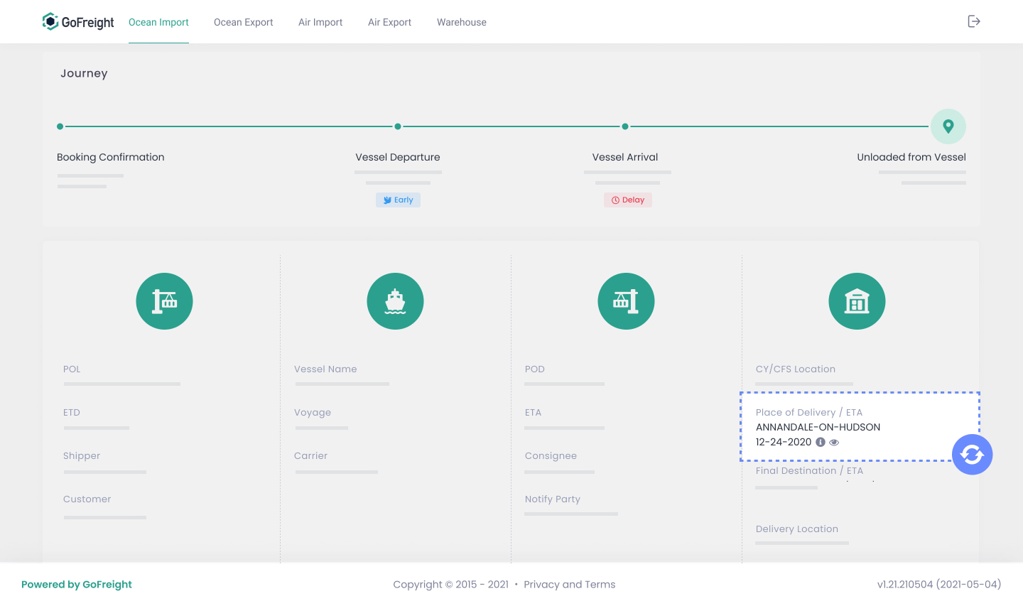More accurate Place of Delivery ETA